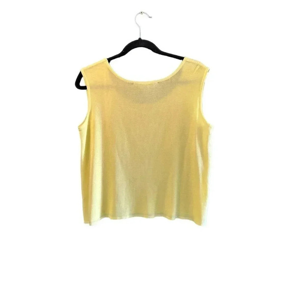 Ming Wang Women's Yellow Sleeveless Scoop Neck Pullover T-Shirt Size PL - Picture 2 of 3